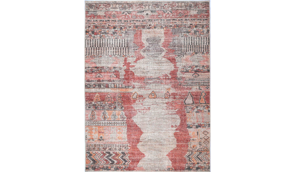Vivien Red Tribal Multi Pattern Rug