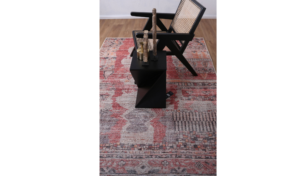 Vivien Red Tribal Multi Pattern Rug