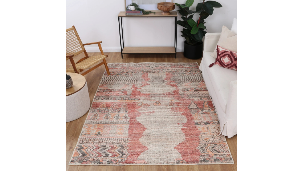 Vivien Red Tribal Multi Pattern Rug