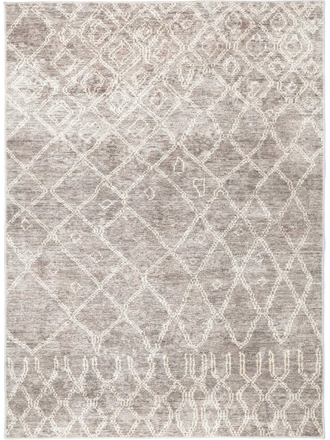 Vivien Grey Beige Diamond Abstract Pattern Rug