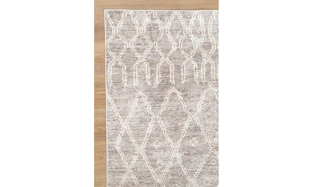 Vivien Grey Beige Diamond Abstract Pattern Rug