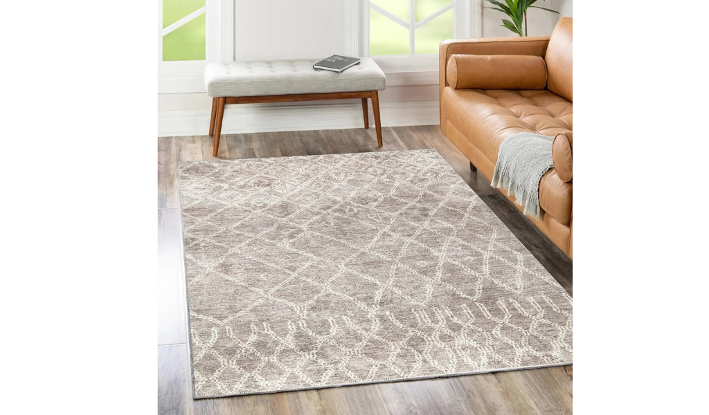 Vivien Grey Beige Diamond Abstract Pattern Rug