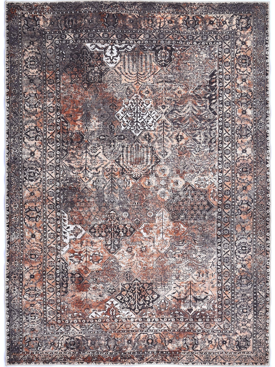 Vivien Red Black Oriental Transitional Rug