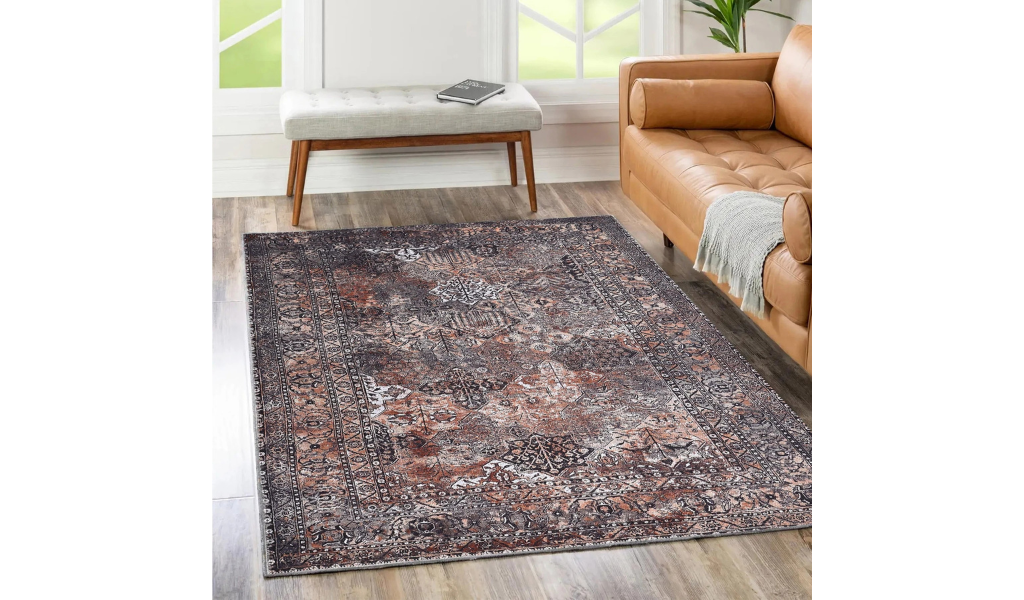 Vivien Red Black Oriental Transitional Rug