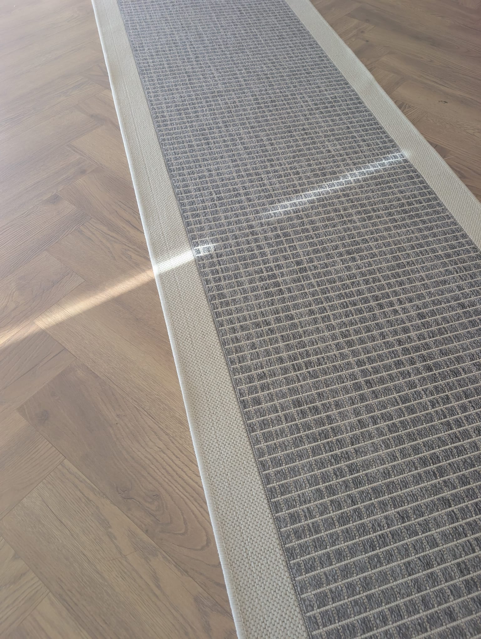 Cream grey flatweave Chino 80 cm Wide