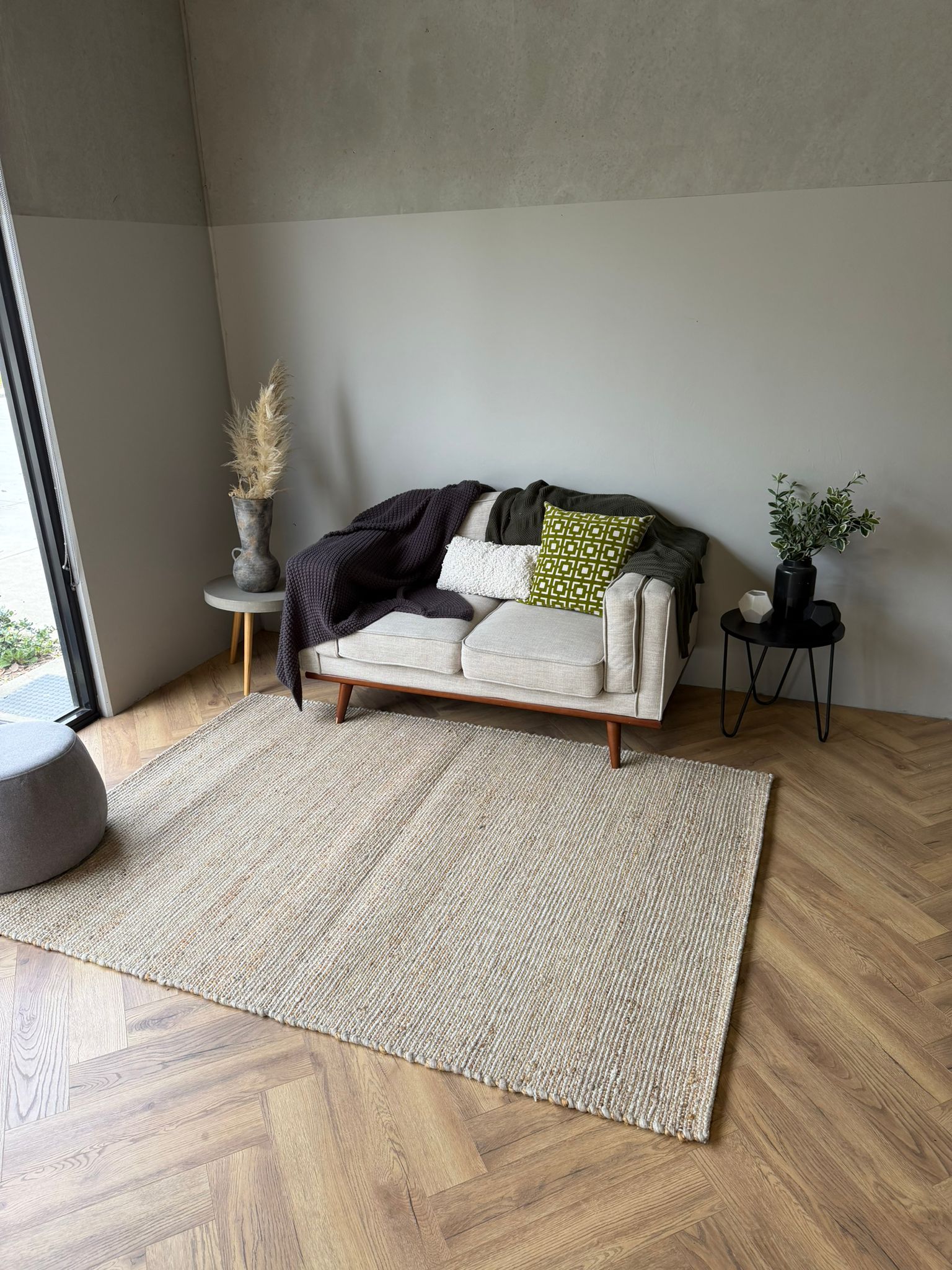 Nomad Wool Jute Textured Natural Rug – Natural