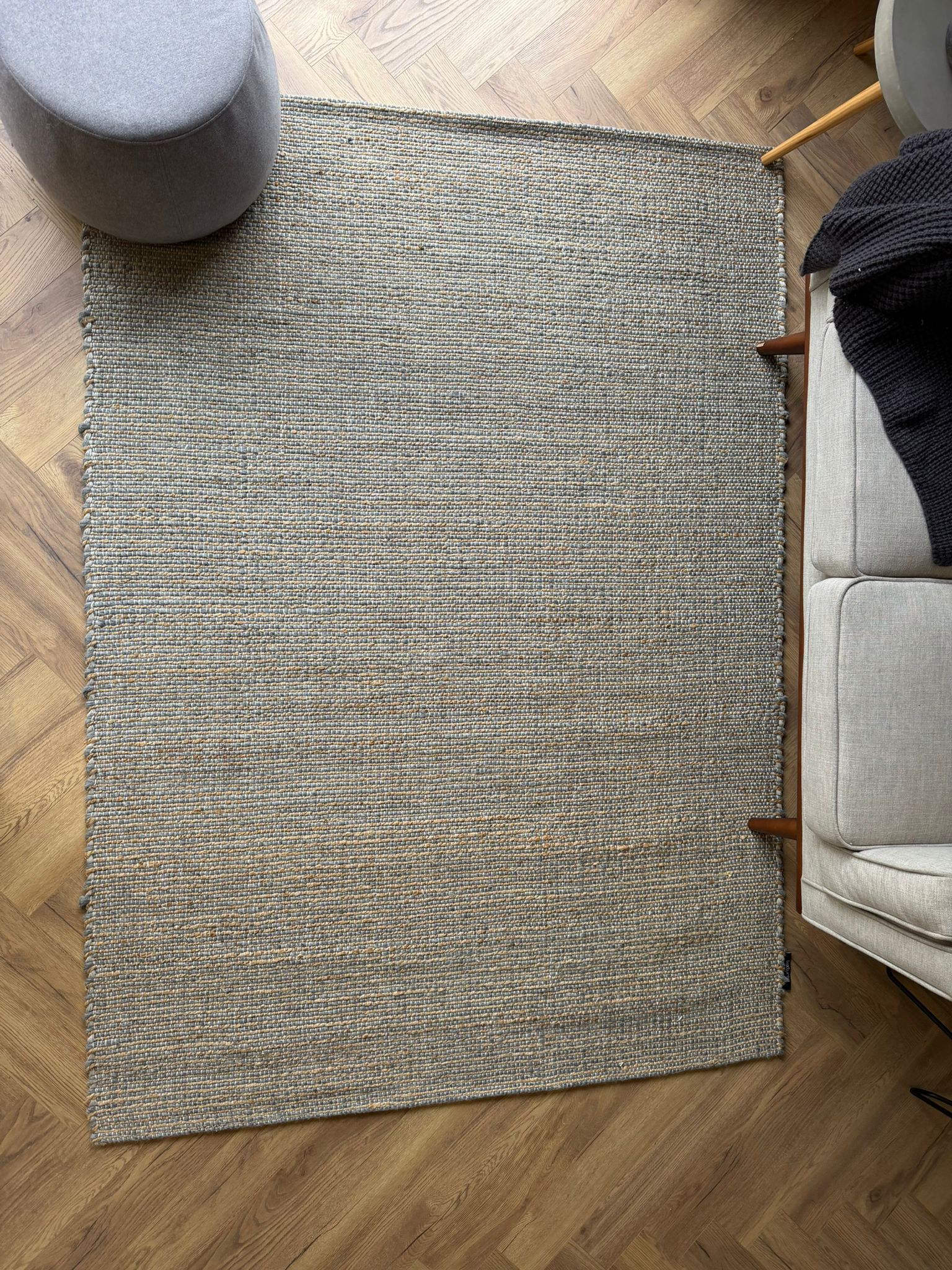 Nomad Wool Jute Textured Natural Rug – Natural grey