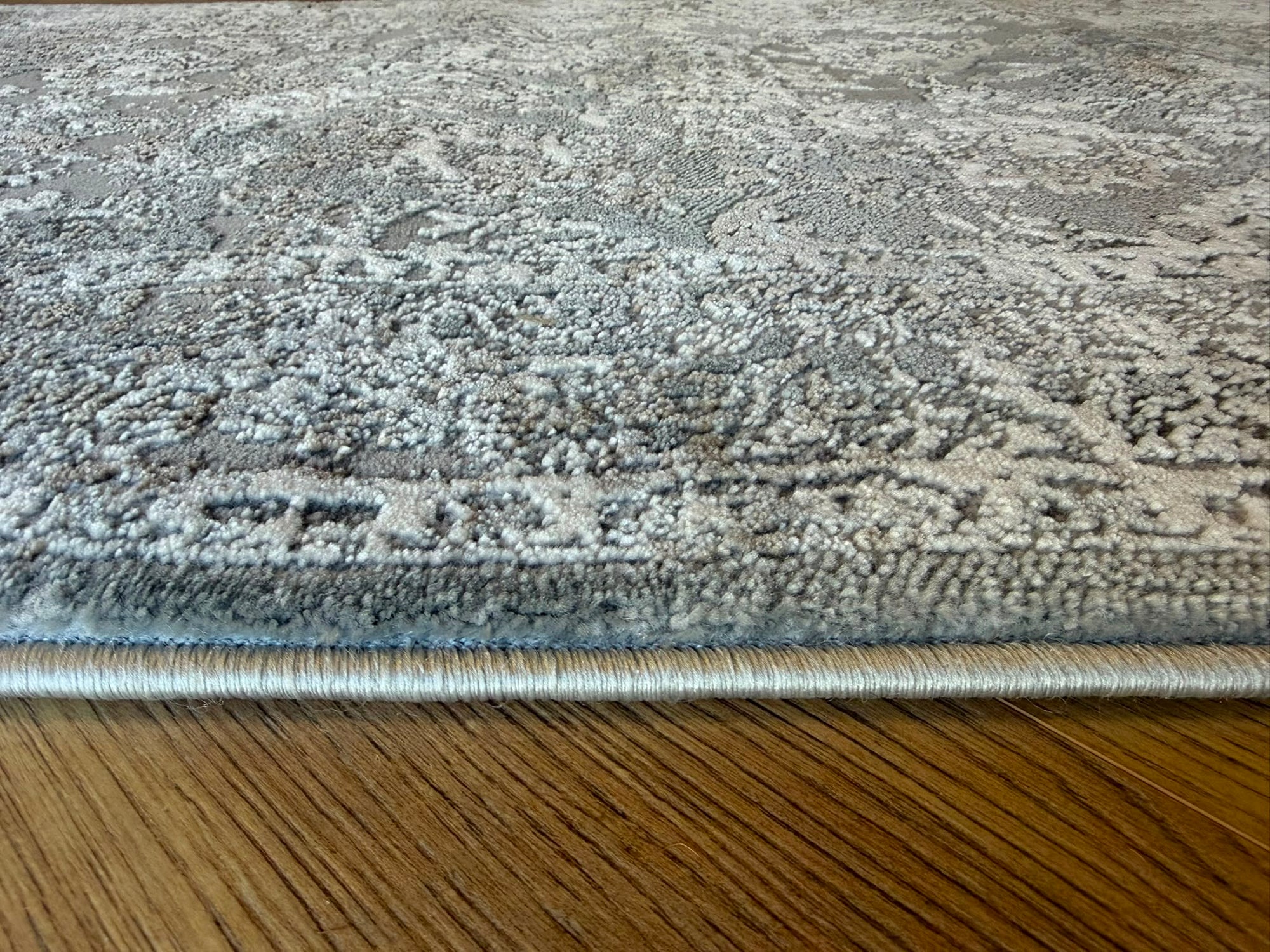 Deluxe 892 grey distressed Turkish runner 80 cm Wide