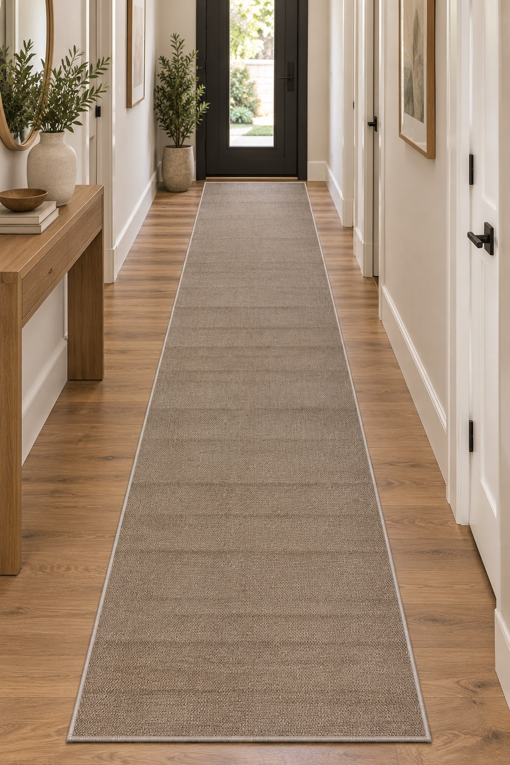 Vela Plain copper Hallway Runner 80cm wide