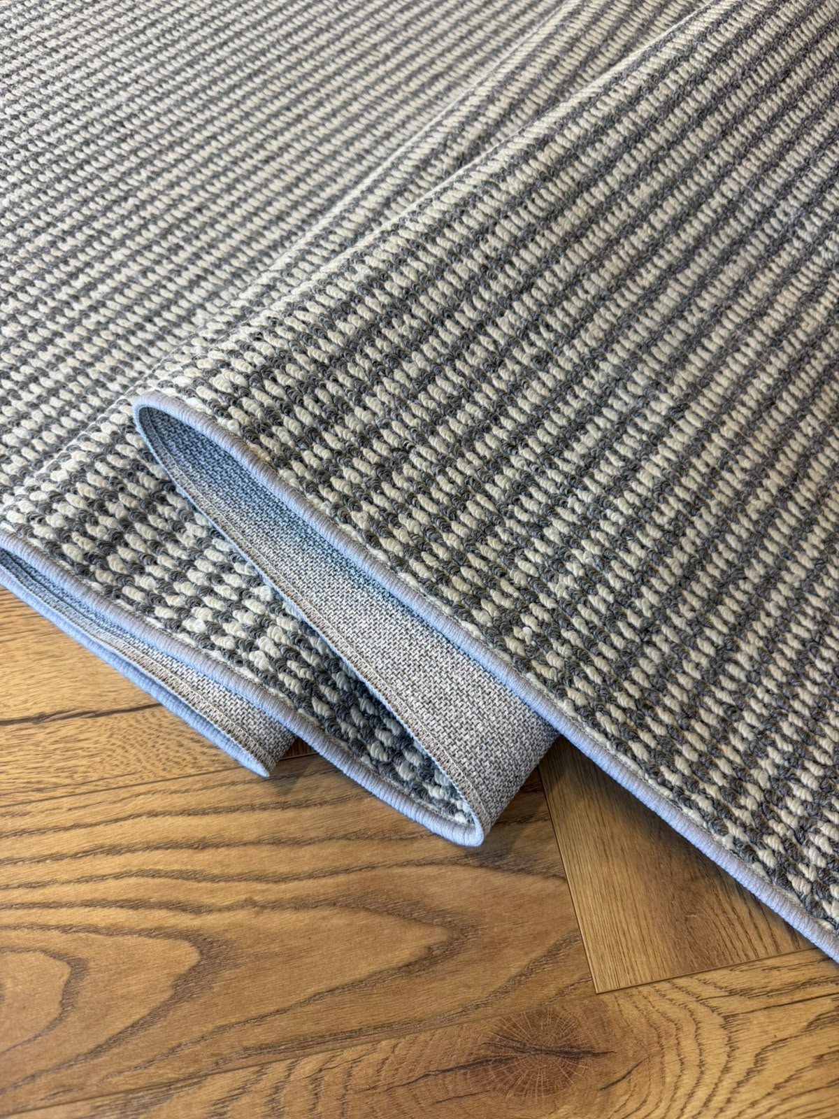Vela grey white stripes Hallway Runner 100cm wide