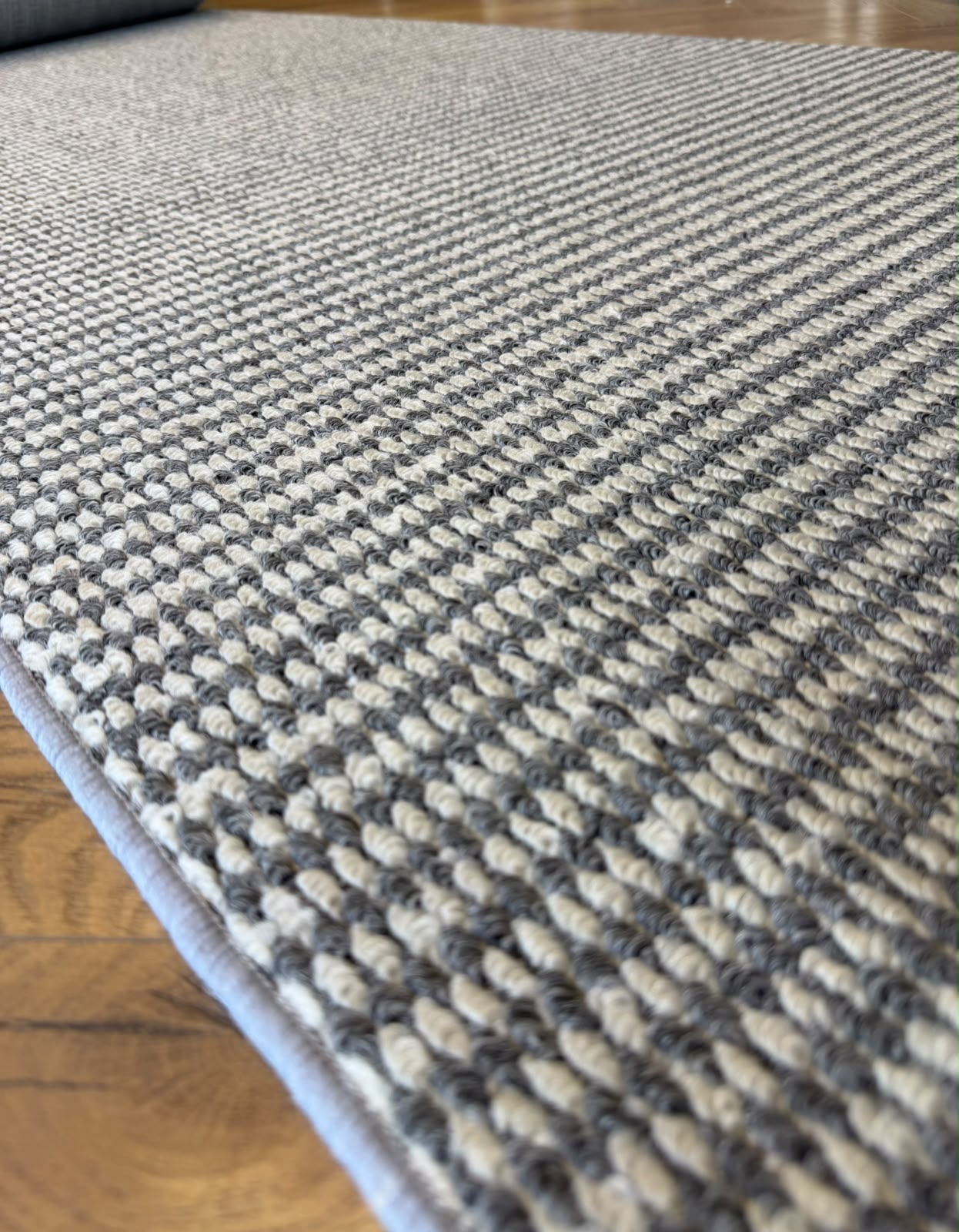 Vela grey white stripes Hallway Runner 100cm wide