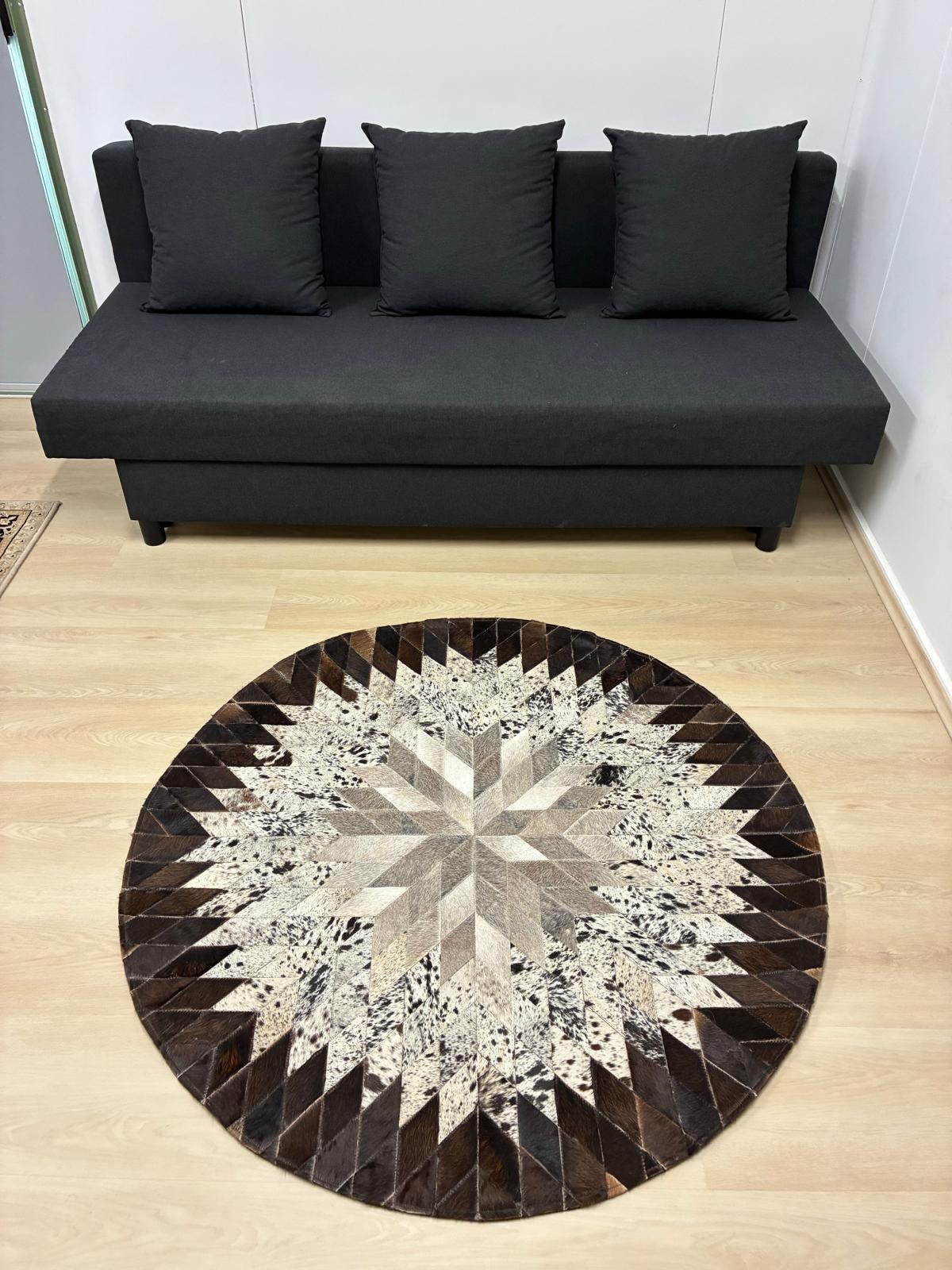 cow hide rug 118 x 118cm