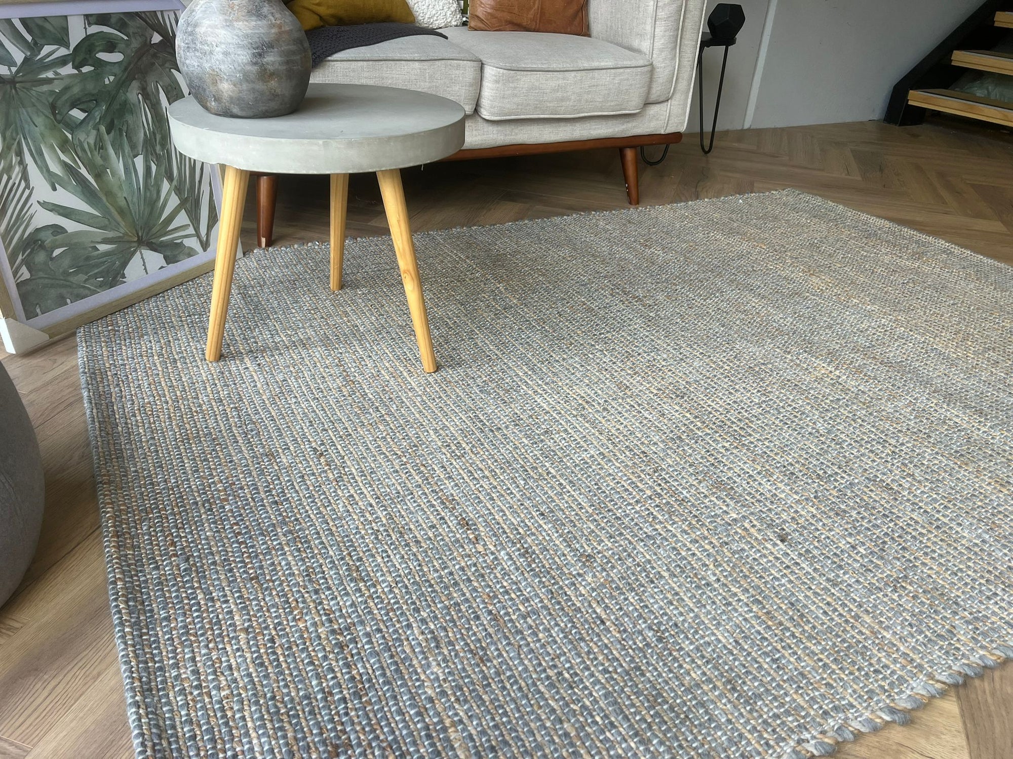 Nomad Wool Jute Textured Natural Rug – Natural grey