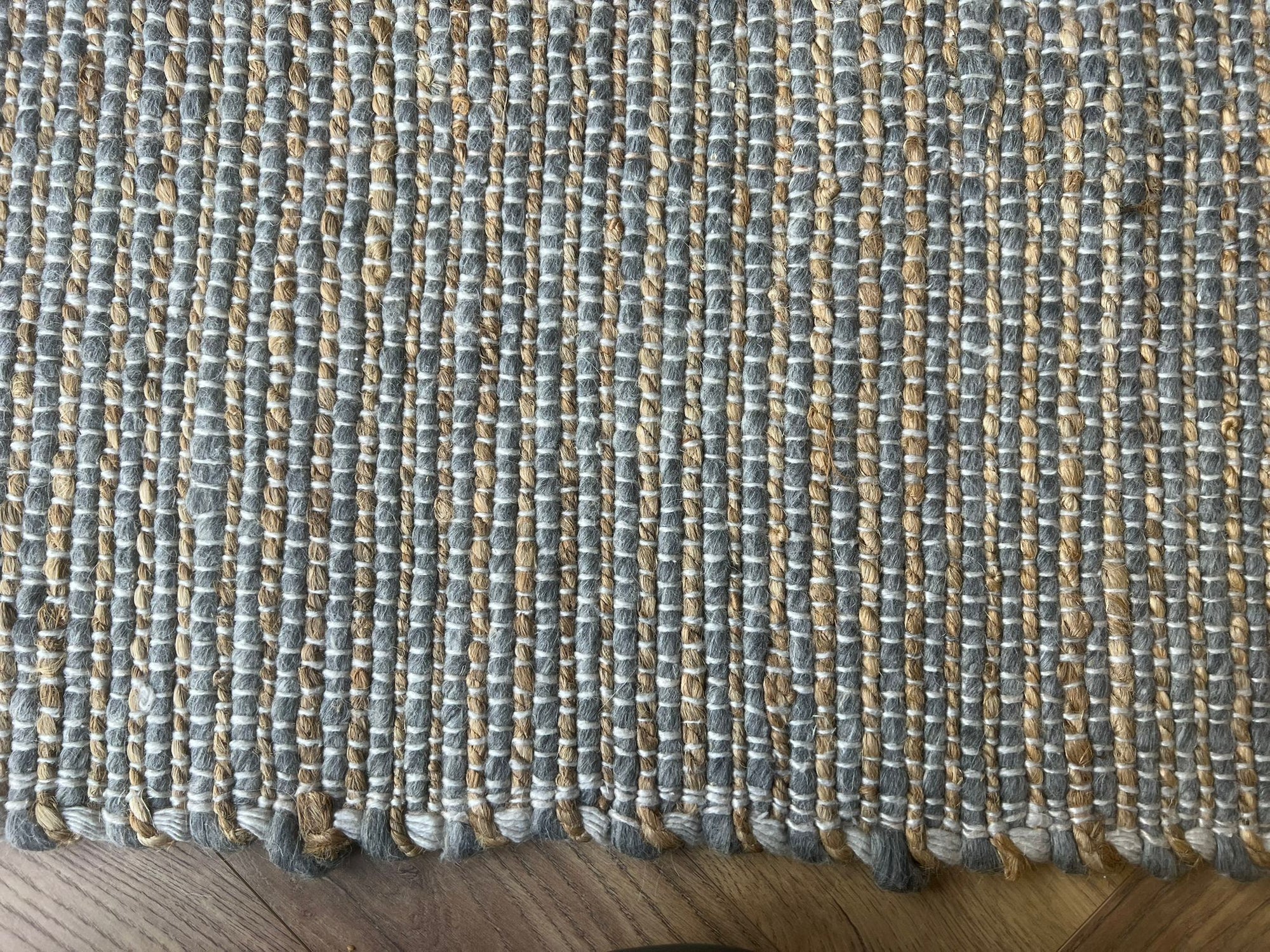 Nomad Wool Jute Textured Natural Rug – Natural grey
