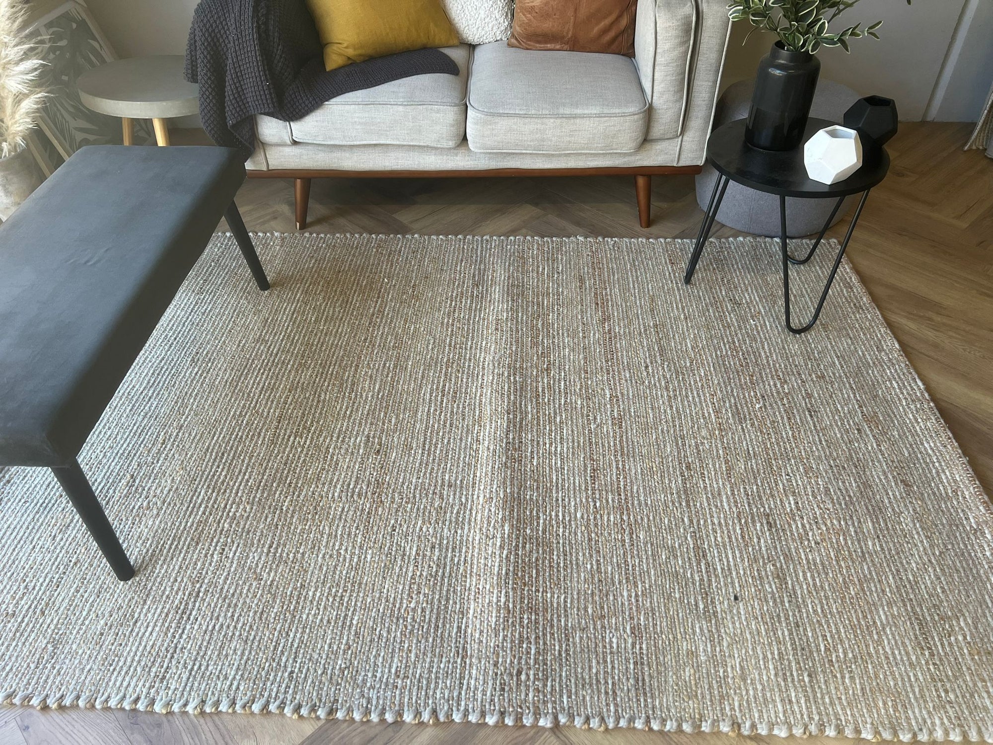 Nomad Wool Jute Textured Natural Rug – Natural Brown