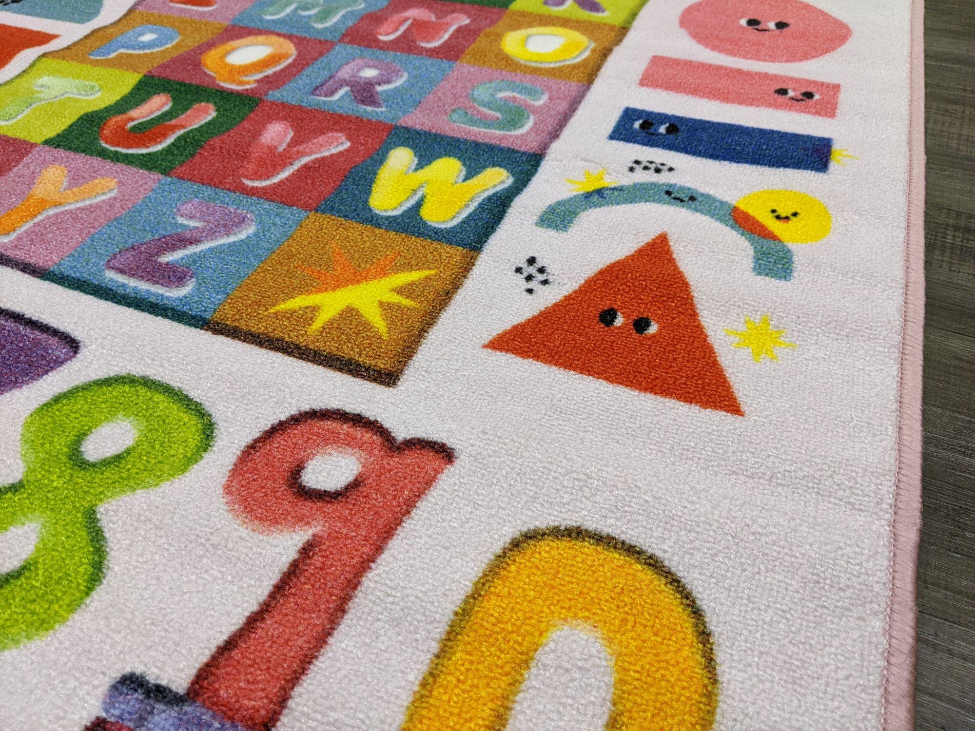 Pink Rug Alphabet Alphabet Pink kids rug - mrrugs.com.au