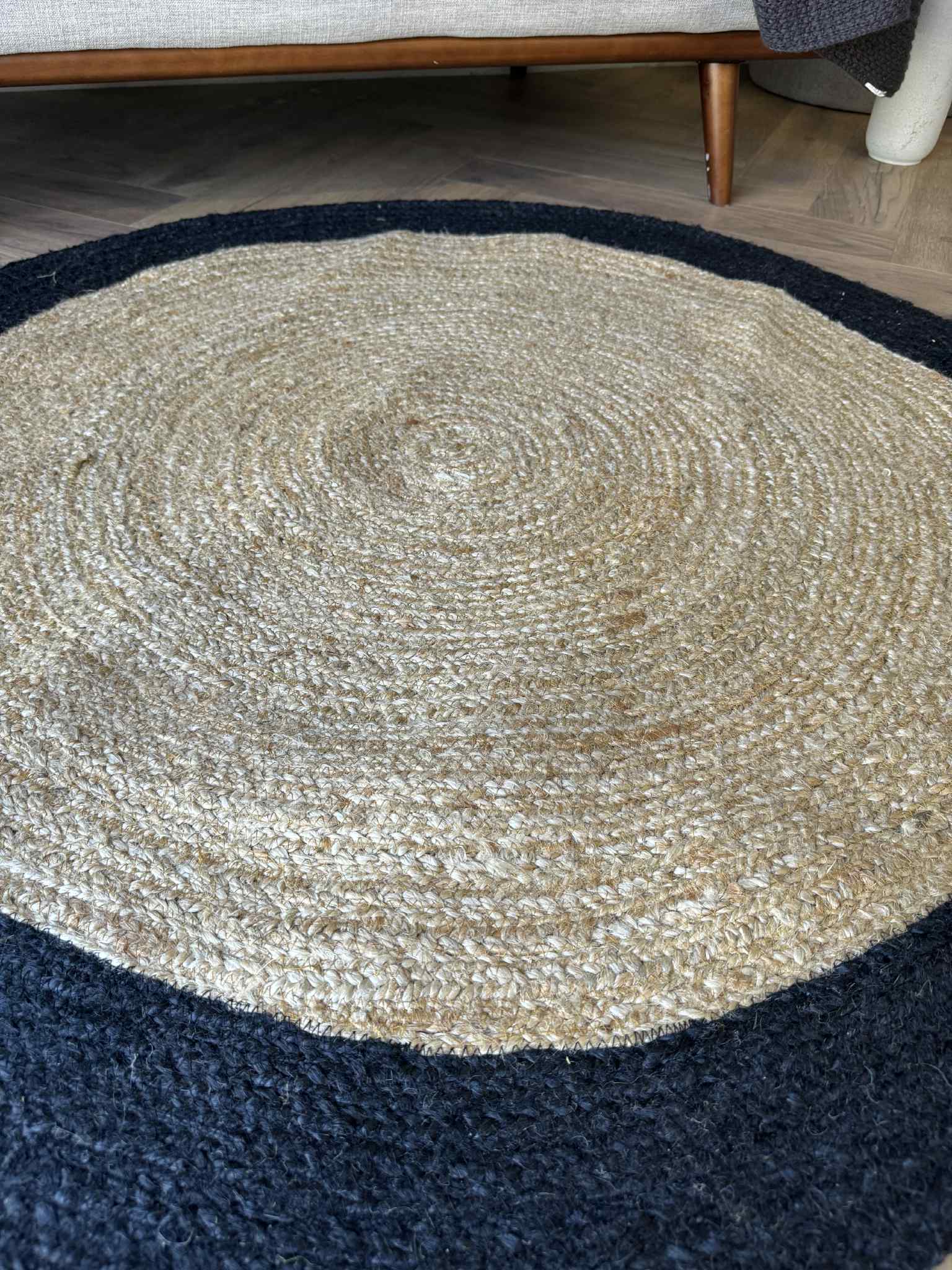 Jute Black circle 130cm