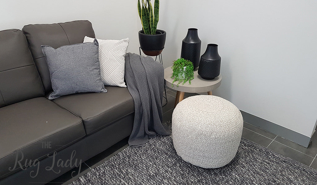 Essence Scandinavian Dark Grey Felted Wool Rug