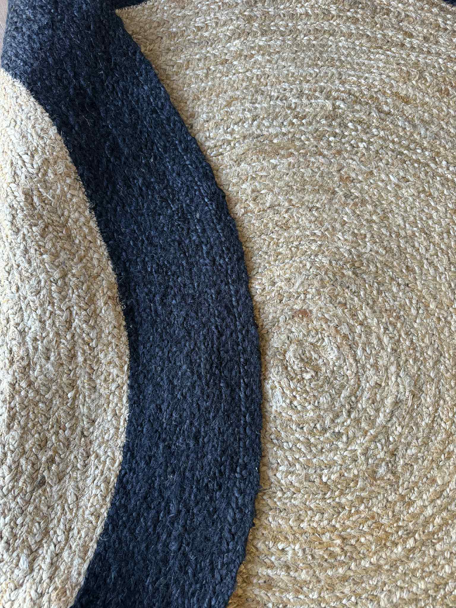 Jute Black circle 130cm