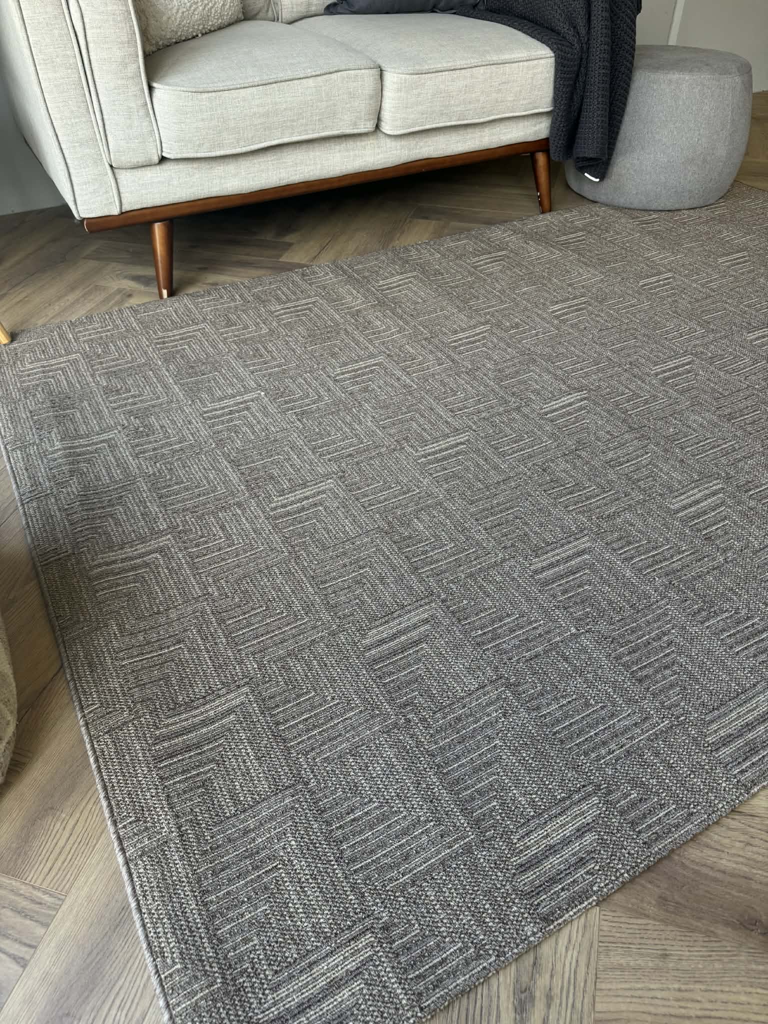Nikotex Urban Weave Taupe Geometric Rug 160x230