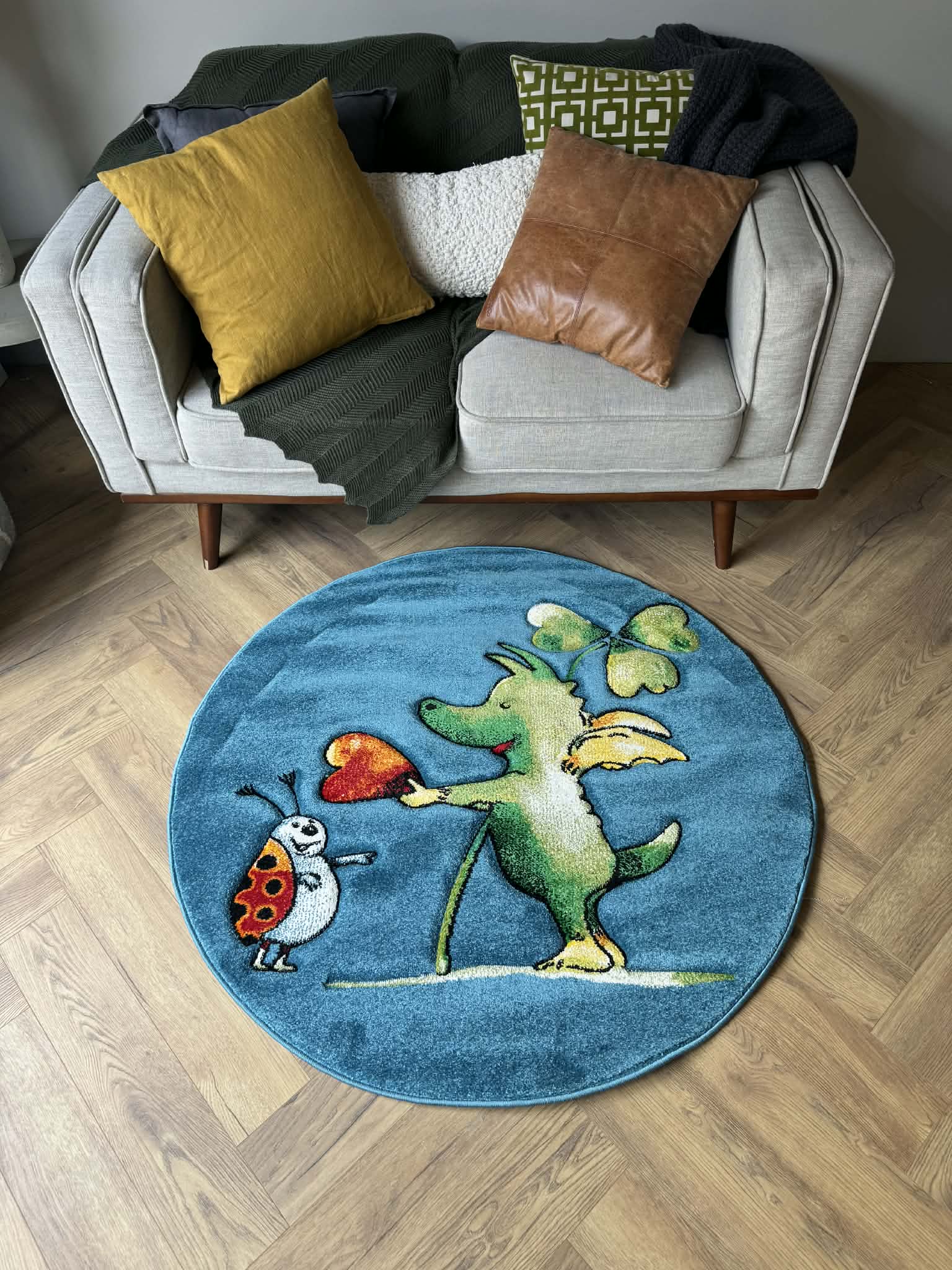 Dragon & Friends Kids Round Rug