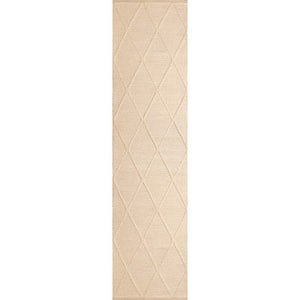 Darcy Diamond Cream Felted Wool Hallway Runner Rug