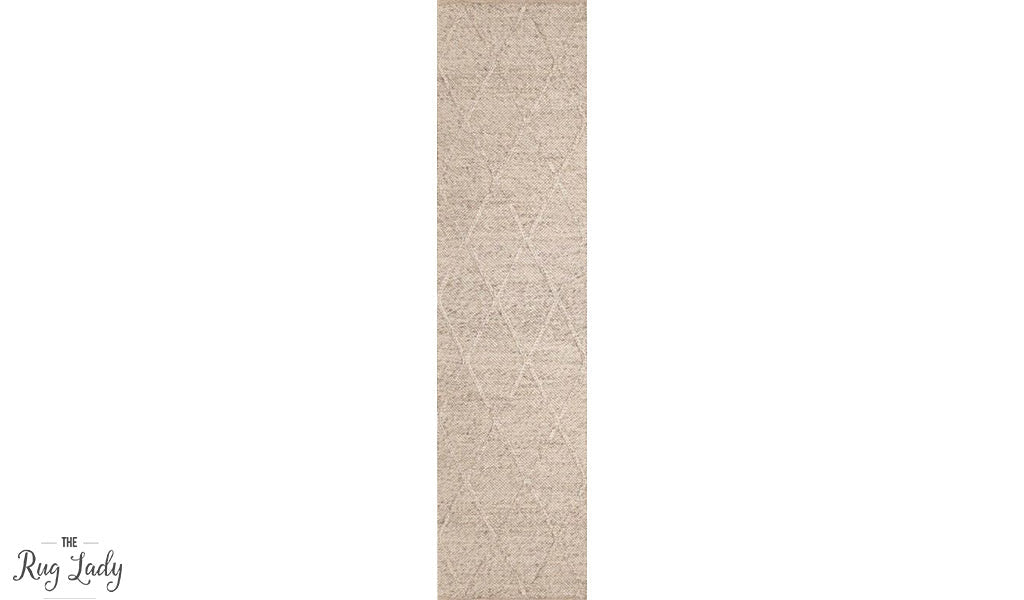 Darcy Diamond Light Grey Felted Wool Rug Hallway Runner Success