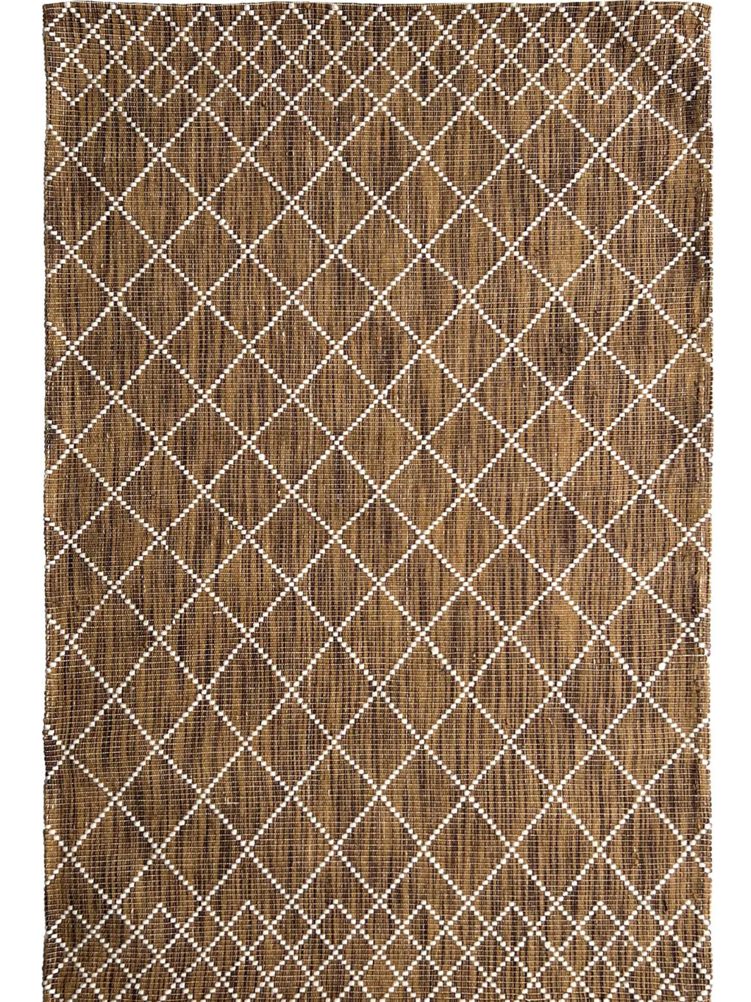 Clare Brown Diamond Lattice Wool Rug