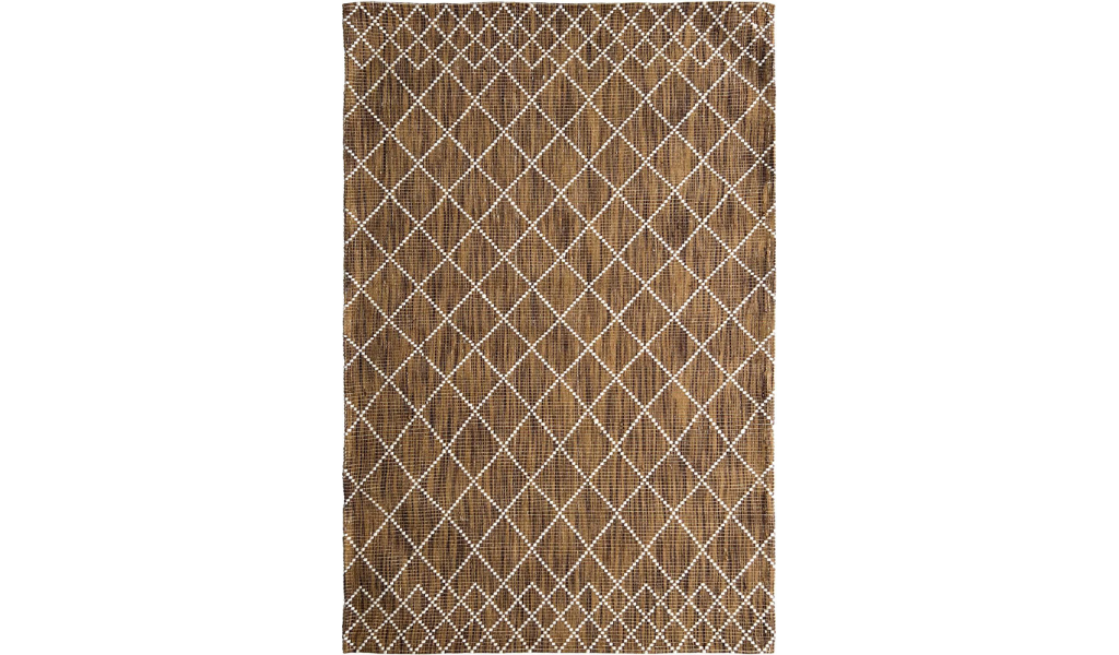 Clare Brown Diamond Lattice Wool Rug