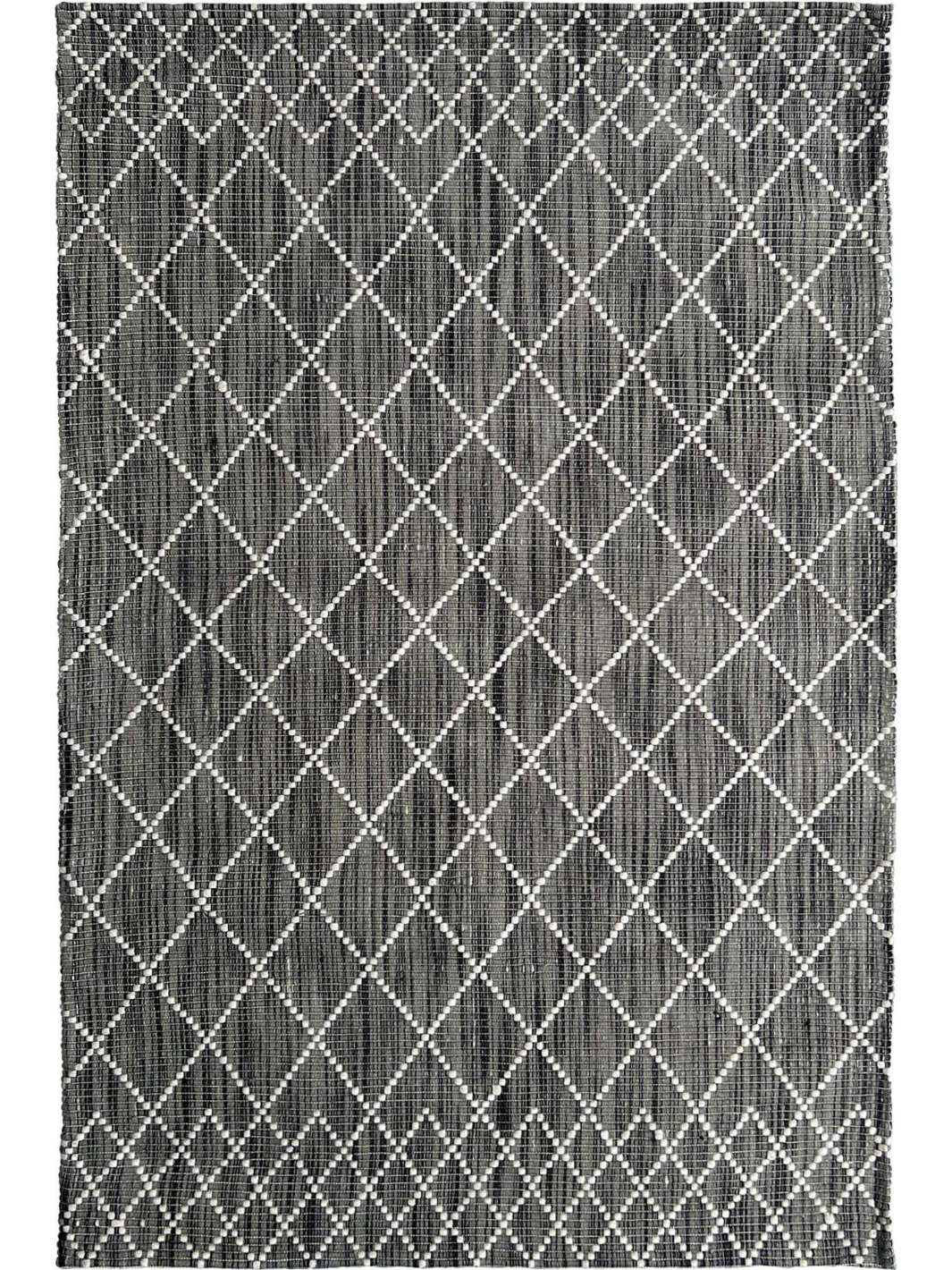 Clare Dark Grey Diamond Lattice Wool Rug