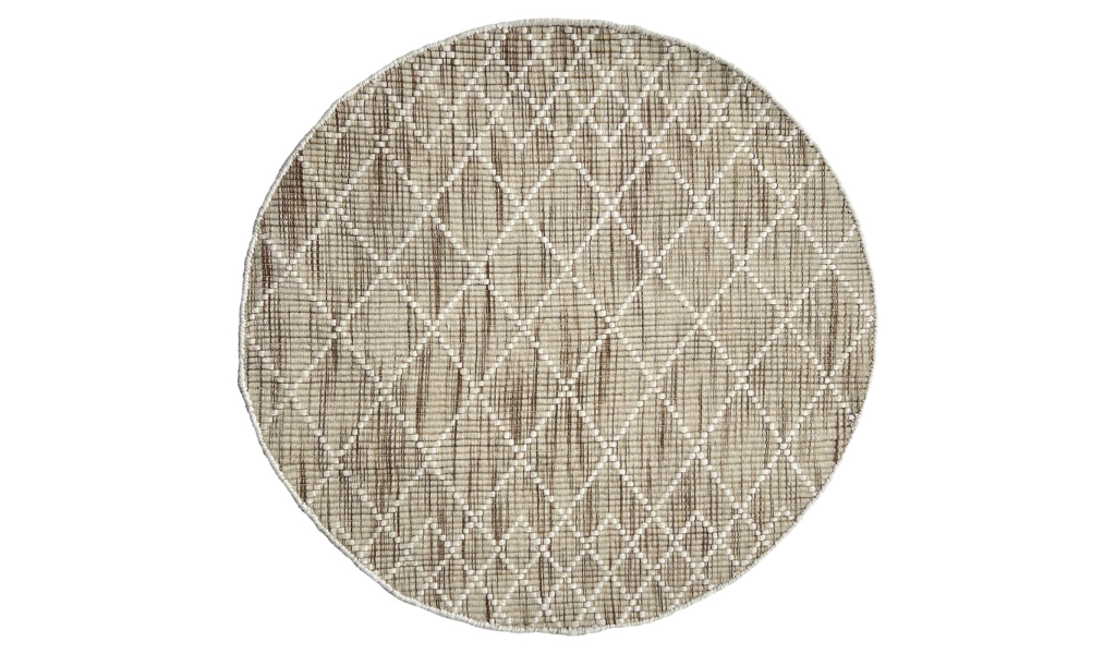 Clare Natural Diamond Lattice Wool Rug