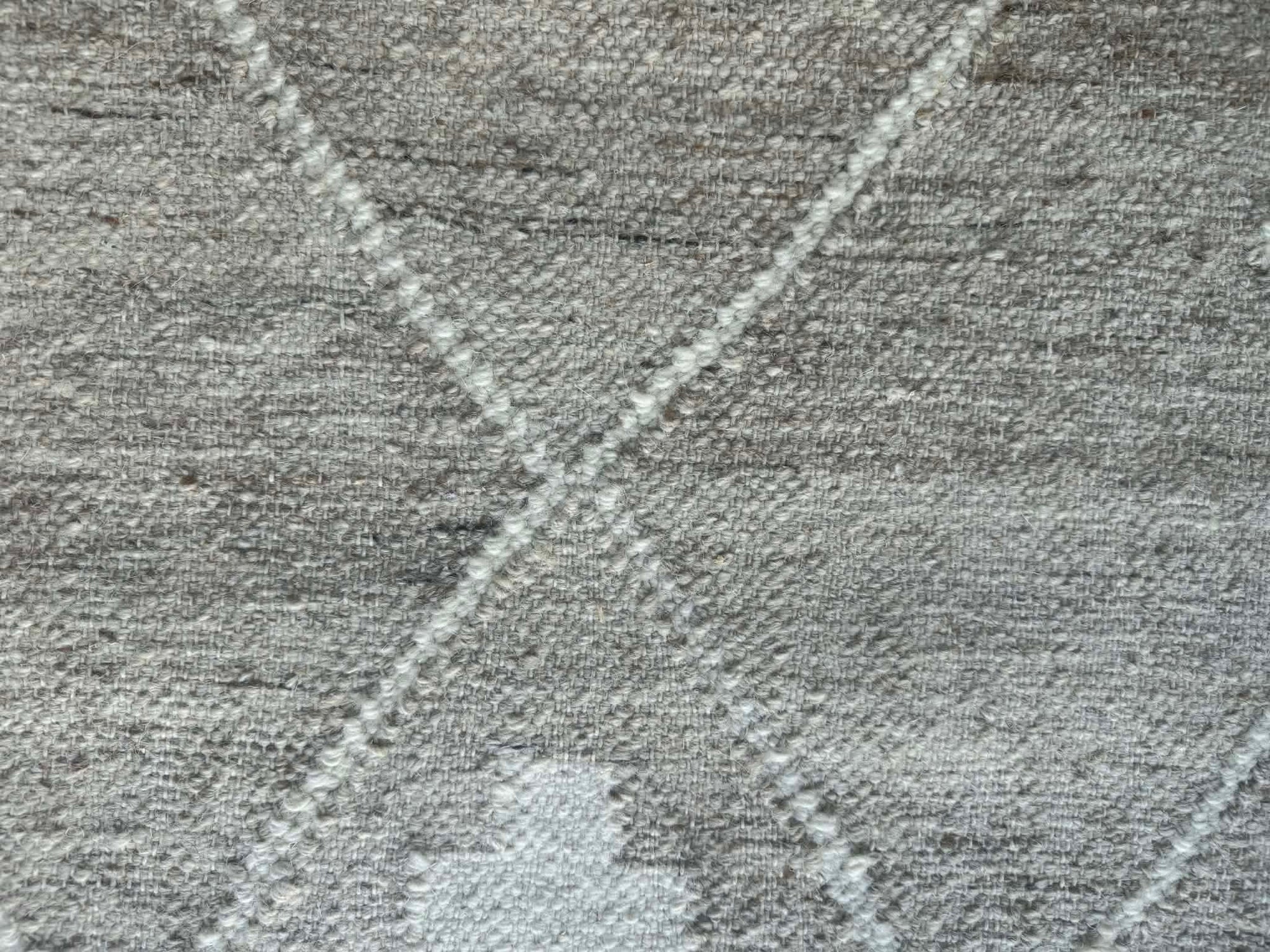 Nomad Handwoven Natural Wool Diamond Rug