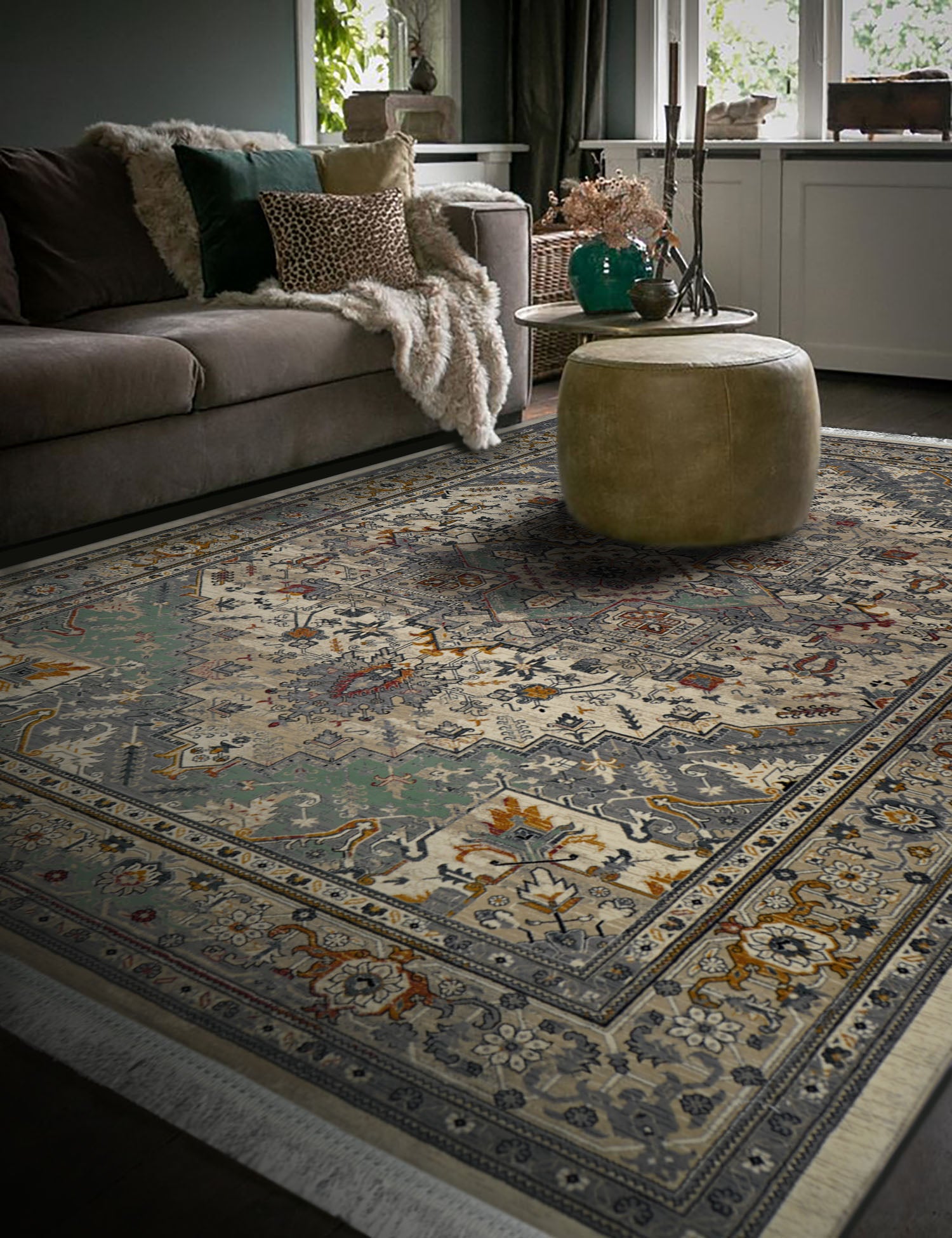 Hive 605 Traditional transitional Multi rug