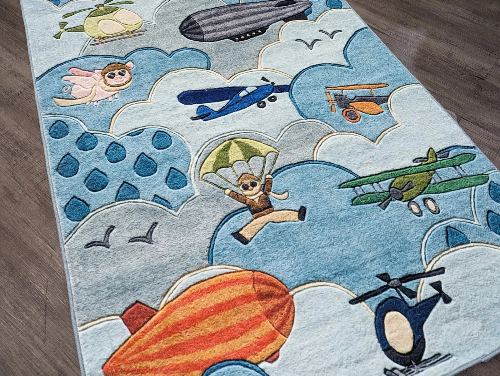 Kids bedroom sky Planes kids rug