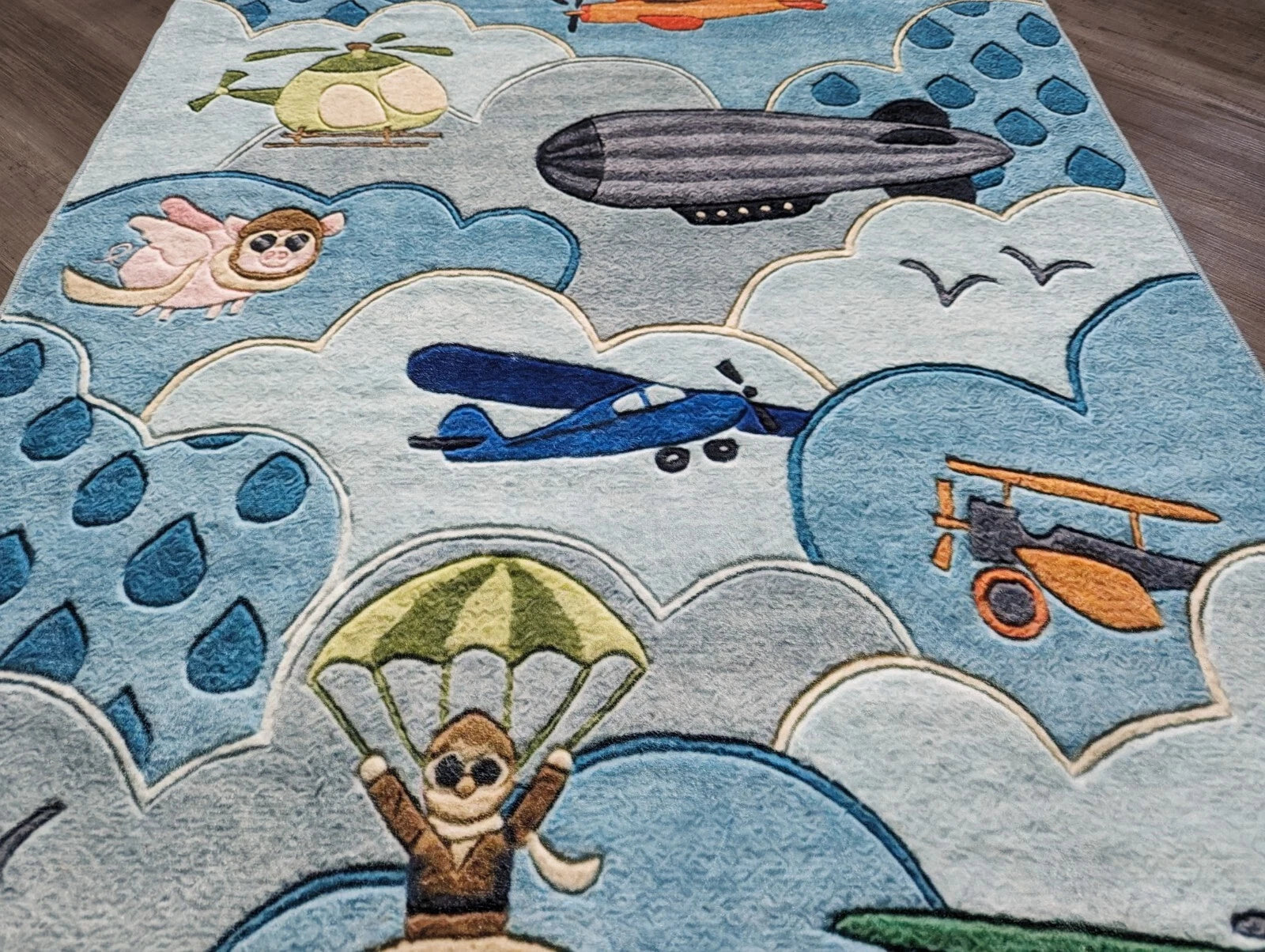 Kids bedroom sky Planes kids rug